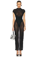 ALAÏA Corset Dress in Noir Alaia, view 2, click to view large image.