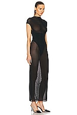ALAÏA Corset Dress in Noir Alaia, view 3, click to view large image.
