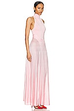 ALAÏA Flared Dress in Rose Quartz, view 2, click to view large image.