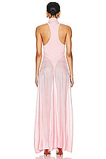 ALAÏA Flared Dress in Rose Quartz, view 3, click to view large image.