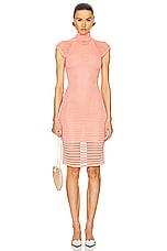 ALAÏA Back Cut Dress in Rose, view 2, click to view large image.