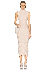 ALAÏA Ruched Sheer Dress in 492 A Completer, view 1, click to view large image.