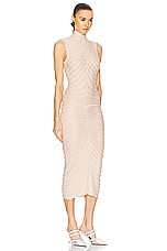 ALAÏA Ruched Sheer Dress in 492 A Completer, view 2, click to view large image.
