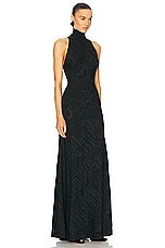 ALAÏA La Halter Gown in Noir, view 2, click to view large image.