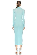 ALAÏA Sheer Dress in Turquoise, view 3, click to view large image.