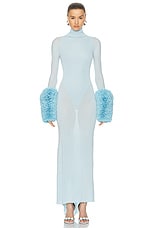  ALA&Iuml;A Ruffle Dress in Ciel, view 1, click to view large image.