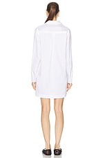 ALAÏA Tunic Shirt Dress in Blanc, view 3, click to view large image.