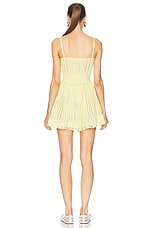 ALAÏA Crinoline Square Neck Mini Dress in Jaune Clair, view 4, click to view large image.