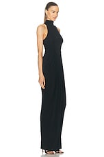 ALAÏA Draped High Neck Maxi Dress in Noir, view 2, click to view large image.