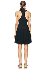 ALAÏA Polo Skater Dress in Noir Alaia, view 3, click to view large image.