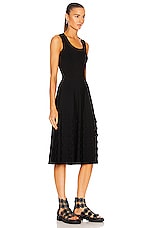 ALAÏA Sleeveless Midi Dress in Noir, view 3, click to view large image.