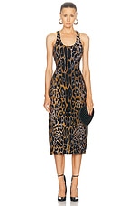 ALAÏA Leopard Tube Dress in Noir & Multicolor, view 1, click to view large image.