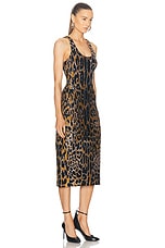 ALAÏA Leopard Tube Dress in Noir & Multicolor, view 2, click to view large image.