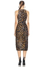 ALAÏA Leopard Tube Dress in Noir & Multicolor, view 3, click to view large image.