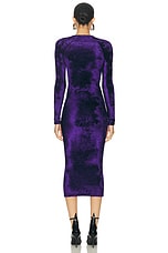 ALAÏA Velvet Long Gown in Violet Fonce, view 4, click to view large image.