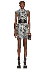 ALAÏA Sleeveless Mini Dress in Gris & Noir, view 1, click to view large image.