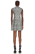 ALAÏA Sleeveless Mini Dress in Gris & Noir, view 4, click to view large image.