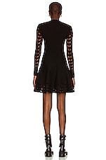 ALAÏA Long Sleeve Mini Dress in Noir, view 4, click to view large image.