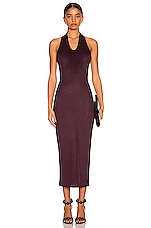 ALAÏA Edition 1986 Mid Length Dress in Aubergine, view 1, click to view large image.