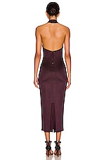 ALAÏA Edition 1986 Mid Length Dress in Aubergine, view 3, click to view large image.