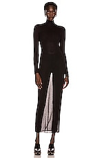 ALAÏA Long Turtleneck Dress in Noir, view 1, click to view large image.
