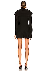 ALAÏA Hooded Short Tailored Dress in Noir, view 4, click to view large image.