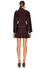 ALAÏA Skater Dress in Aubergine, view 3, click to view large image.