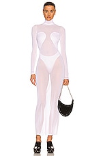 ALAÏA Long Turtleneck Dress in Blanc, view 1, click to view large image.