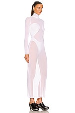 ALAÏA Long Turtleneck Dress in Blanc, view 2, click to view large image.