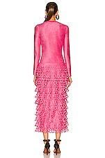 ALAÏA Long Velvet Dress in Candy, view 4, click to view large image.