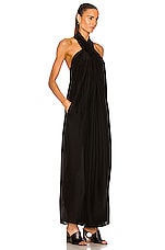 ALAÏA Split Front Halter Dress in Noir, view 3, click to view large image.