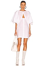 ALAÏA Sleeveless Hooded Dress in Blanc, view 1, click to view large image.