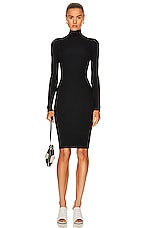 ALAÏA Rib Dress in Noir, view 2, click to view large image.