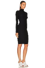ALAÏA Rib Dress in Noir, view 3, click to view large image.