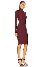 ALAÏA Rib Dress in Bordeaux, view 2, click to view large image.