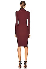 ALAÏA Rib Dress in Bordeaux, view 3, click to view large image.