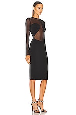 ALAÏA Bodysheer Dress in Noir, view 2, click to view large image.