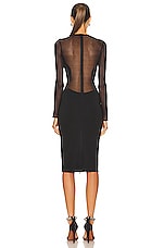 ALAÏA Bodysheer Dress in Noir, view 3, click to view large image.