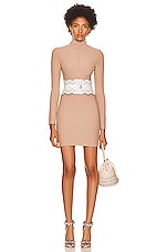 ALAÏA Angie Dress in Nude, view 1, click to view large image.