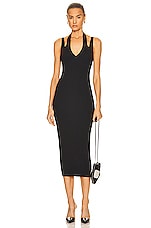 ALAÏA Rib Tube Mini Dress in Noir, view 1, click to view large image.