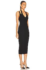 ALAÏA Rib Tube Mini Dress in Noir, view 2, click to view large image.