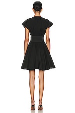 ALAÏA Belted Dress in Noir, view 3, click to view large image.
