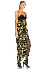 ALAÏA Bustier Dress in Nuit & Jaune, view 2, click to view large image.