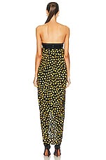 ALAÏA Bustier Dress in Nuit & Jaune, view 3, click to view large image.