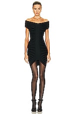 ALAÏA 3d Velvet Dress in Noir  , view 1, click to view large image.