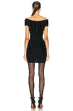 ALAÏA 3d Velvet Dress in Noir  , view 3, click to view large image.