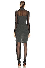 ALAÏA Wl Sheer Dress in Gris Chine, view 4, click to view large image.