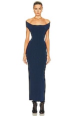 ALAÏA DF Gown in Bleu, view 2, click to view large image.