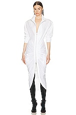 ALAÏA Zip Dress in Blanc, view 1, click to view large image.