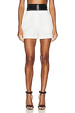 ALAÏA High Rise Belted Short in Blanc, view 1, click to view large image.